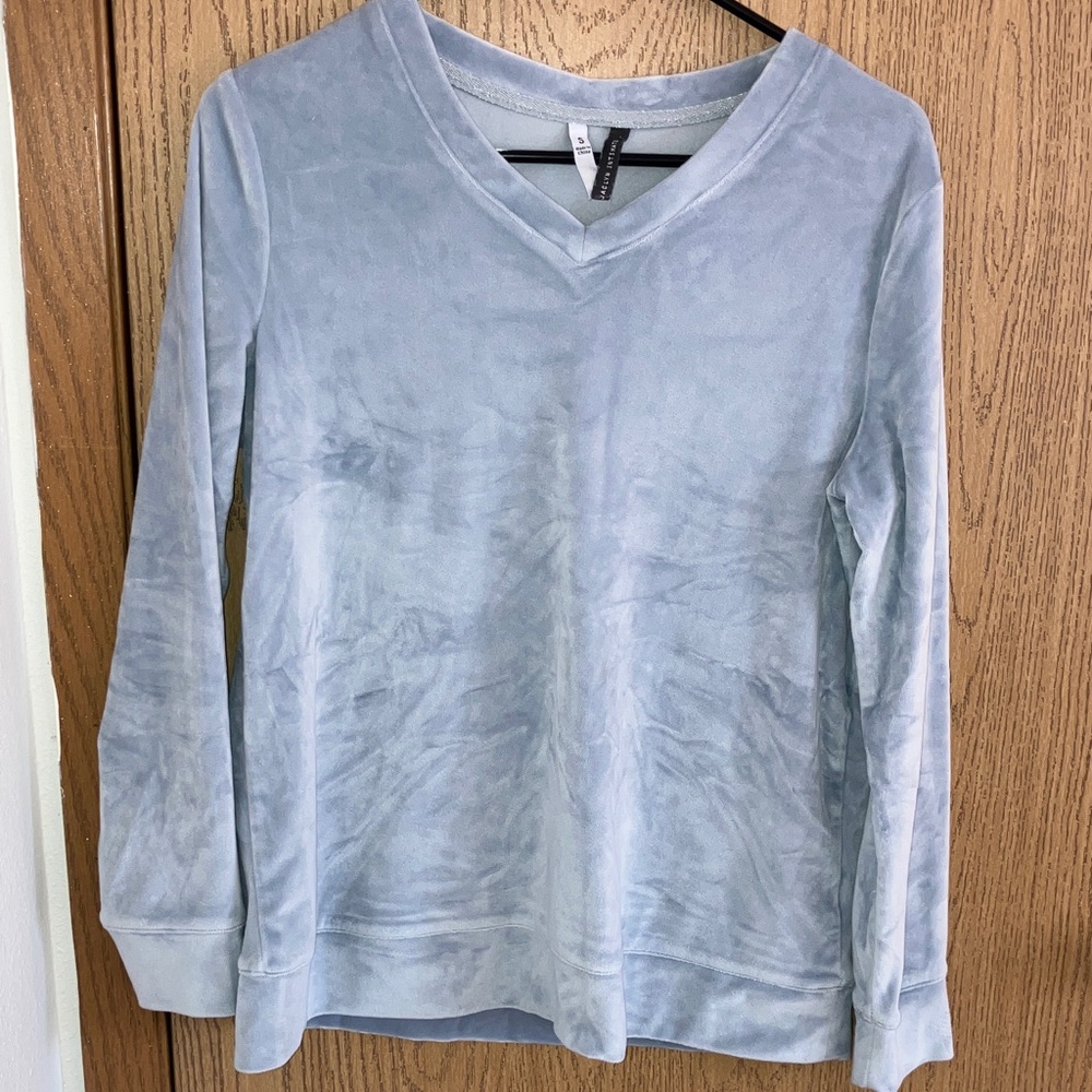 Powder Blue Velvet Soft Pajama Top
